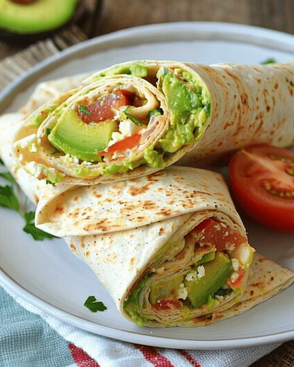 Quick Lunch Wraps with Cream Cheese and Avocado