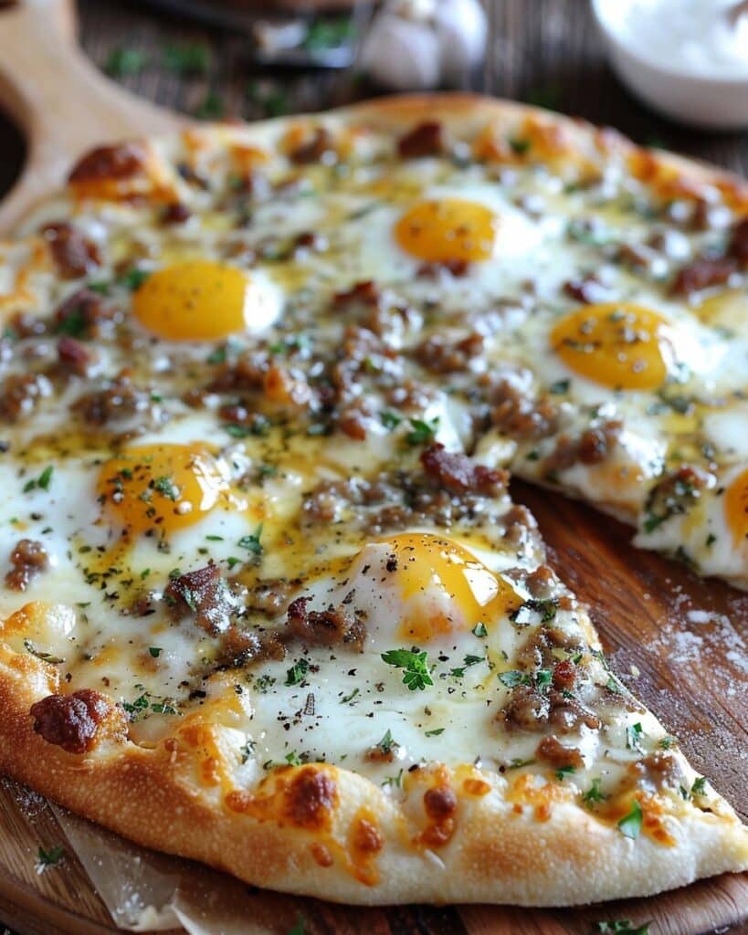 The Perfect Breakfast Pizza with Creamy Gravy