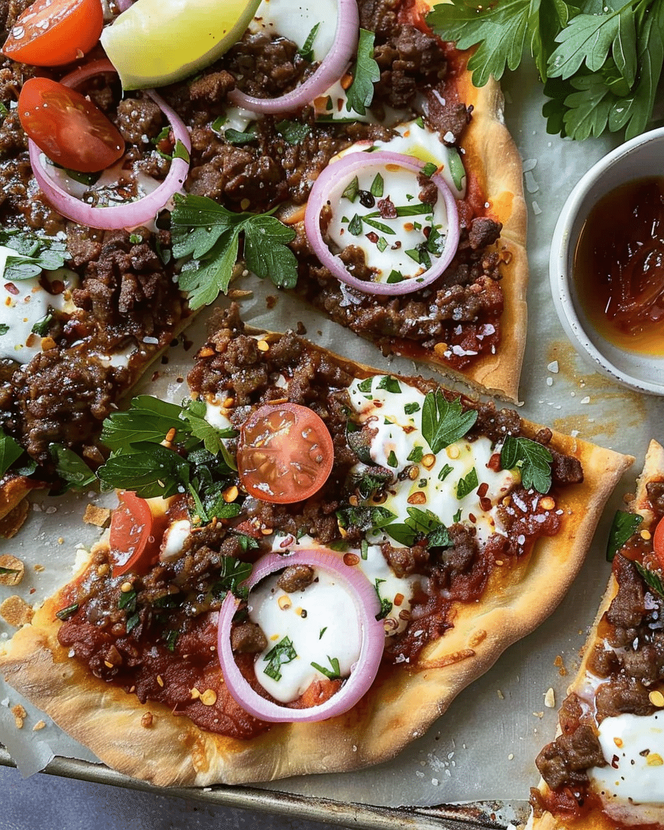 Turkish Flatbread Beef Pizzas (Lahmacun)