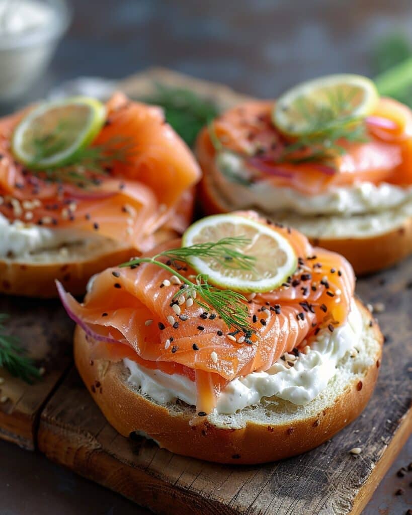 Smoked Salmon Bagel with Cream Cheese Recipe